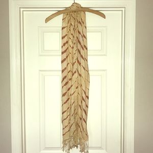 Neutral cream & rust colored scarf